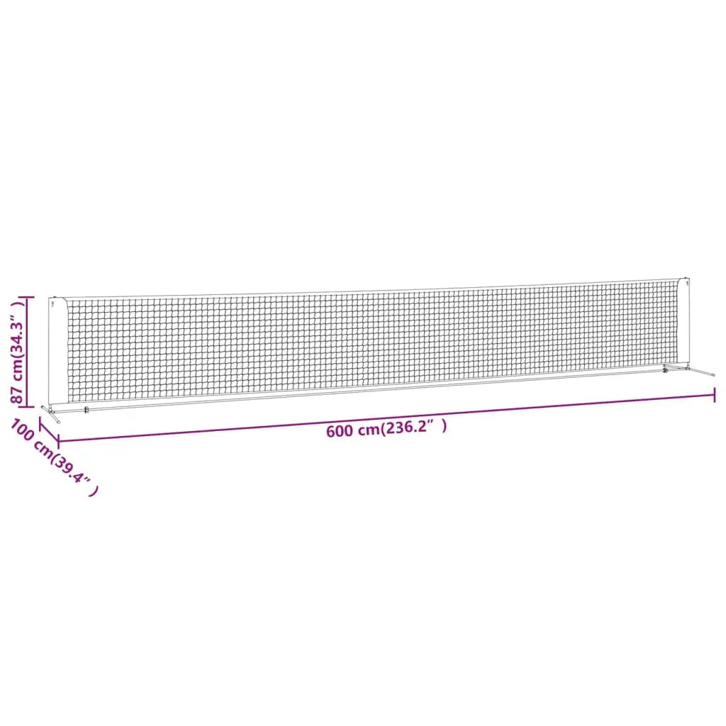vidaXL Portable Tennis Net Pickleball Volleyball Net Black and Red Polyester - Sporting Goods > Athletics > Tennis >