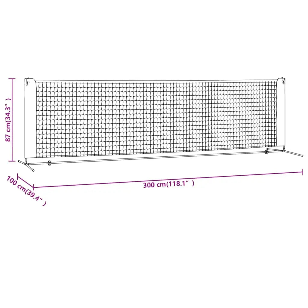 vidaXL Portable Tennis Net Pickleball Volleyball Net Black and Red Polyester - Sporting Goods > Athletics > Tennis >