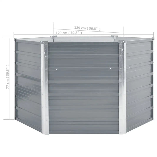 vidaXL Raised Garden Bed Raised Flower Bed Galvanized Steel Outdoor Planter - Garden Bed