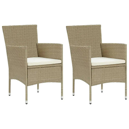 vidaXL Rattan Dining Chairs 2 Pcs Outdoor Wicker Dining Chair Poly Rattan - Outdoor Chairs