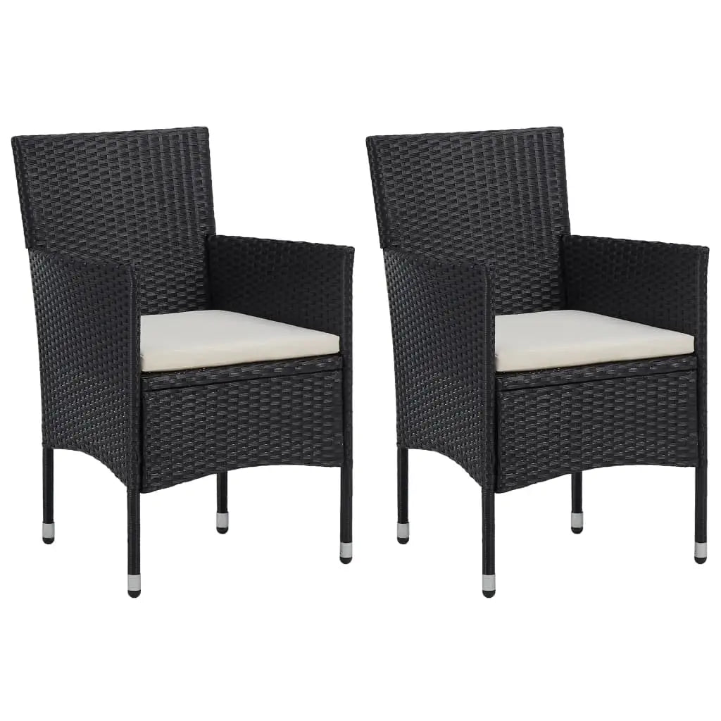 vidaXL Rattan Dining Chairs 2 Pcs Outdoor Wicker Dining Chair Poly Rattan - Outdoor Chairs