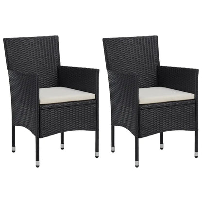 vidaXL Rattan Dining Chairs 2 Pcs Outdoor Wicker Dining Chair Poly Rattan - Outdoor Chairs