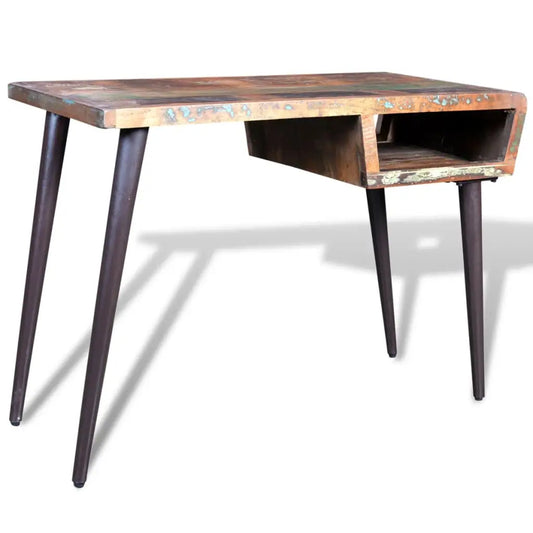 vidaXL Reclaimed Wood Desk with Iron Legs - Desk