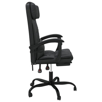 vidaXL Reclining Office Chair Black Faux Leather - Furniture > Office Furniture > Office Chairs