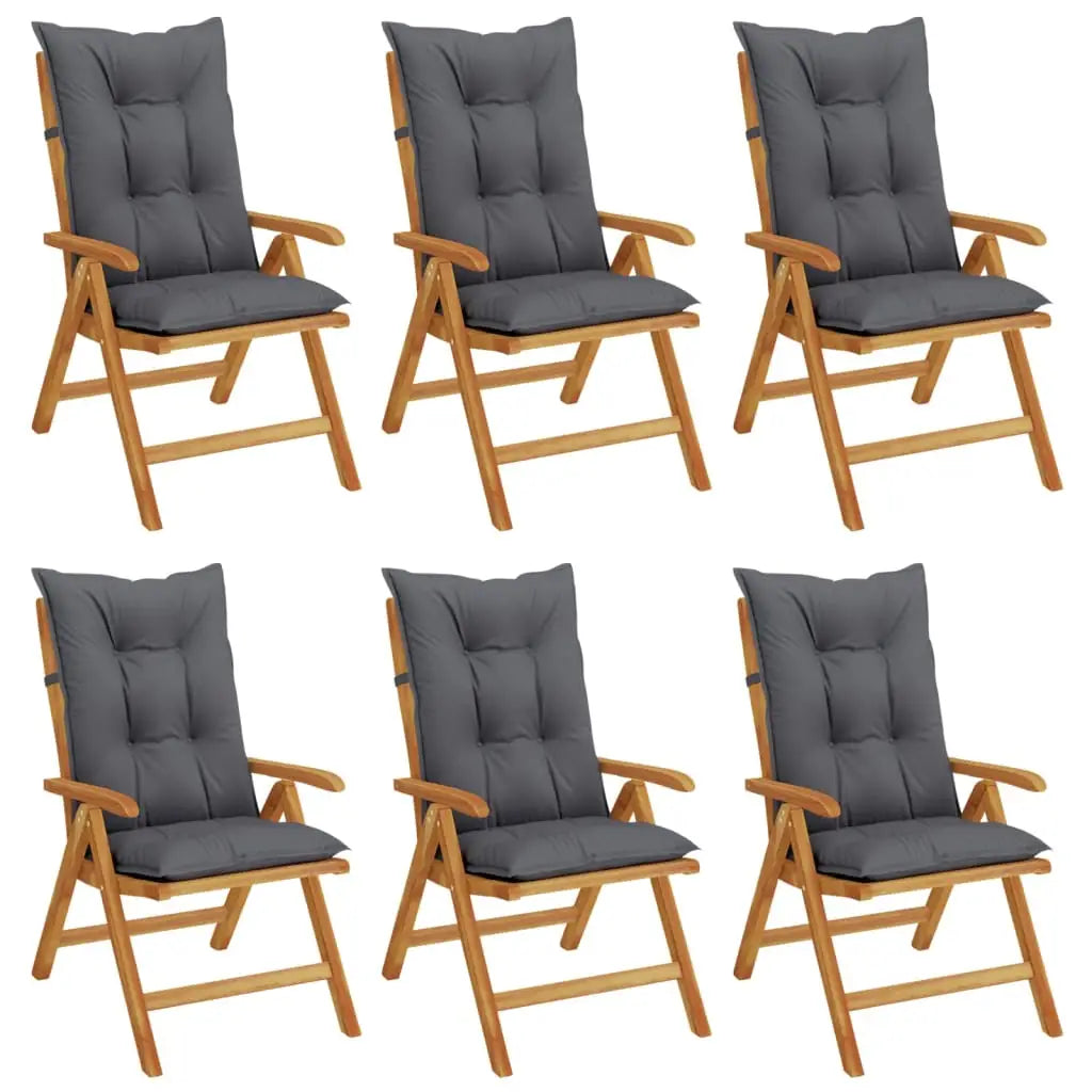 vidaXL Reclining Patio Chairs with Cushions Outdoor Furniture Solid Wood Teak - Outdoor Chairs