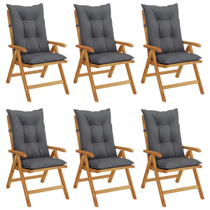 vidaXL Reclining Patio Chairs with Cushions Outdoor Furniture Solid Wood Teak - Outdoor Chairs