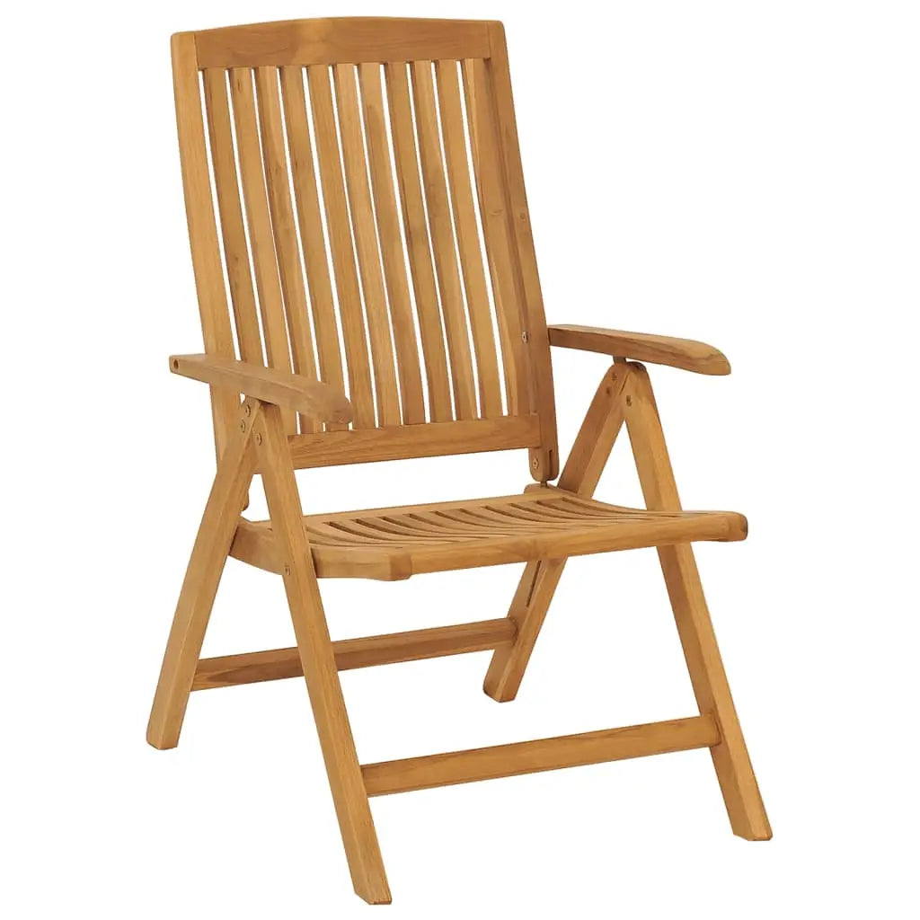 vidaXL Reclining Patio Chairs with Cushions Outdoor Furniture Solid Wood Teak - Outdoor Chairs