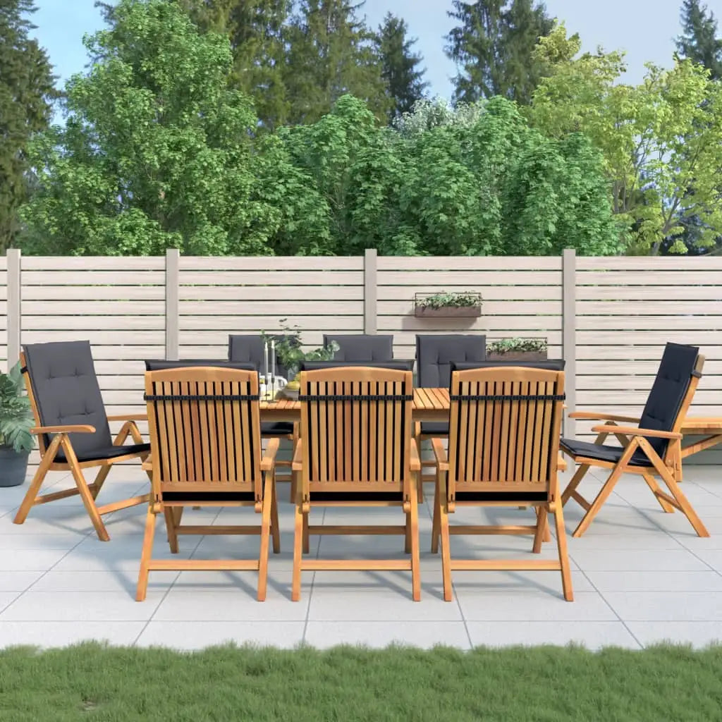 vidaXL Reclining Patio Chairs with Cushions Outdoor Furniture Solid Wood Teak - Outdoor Chairs