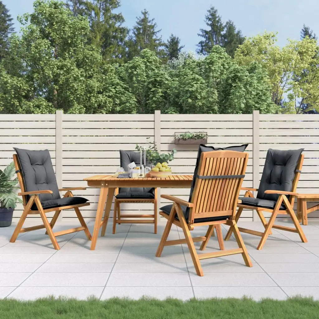 vidaXL Reclining Patio Chairs with Cushions Outdoor Furniture Solid Wood Teak - Outdoor Chairs