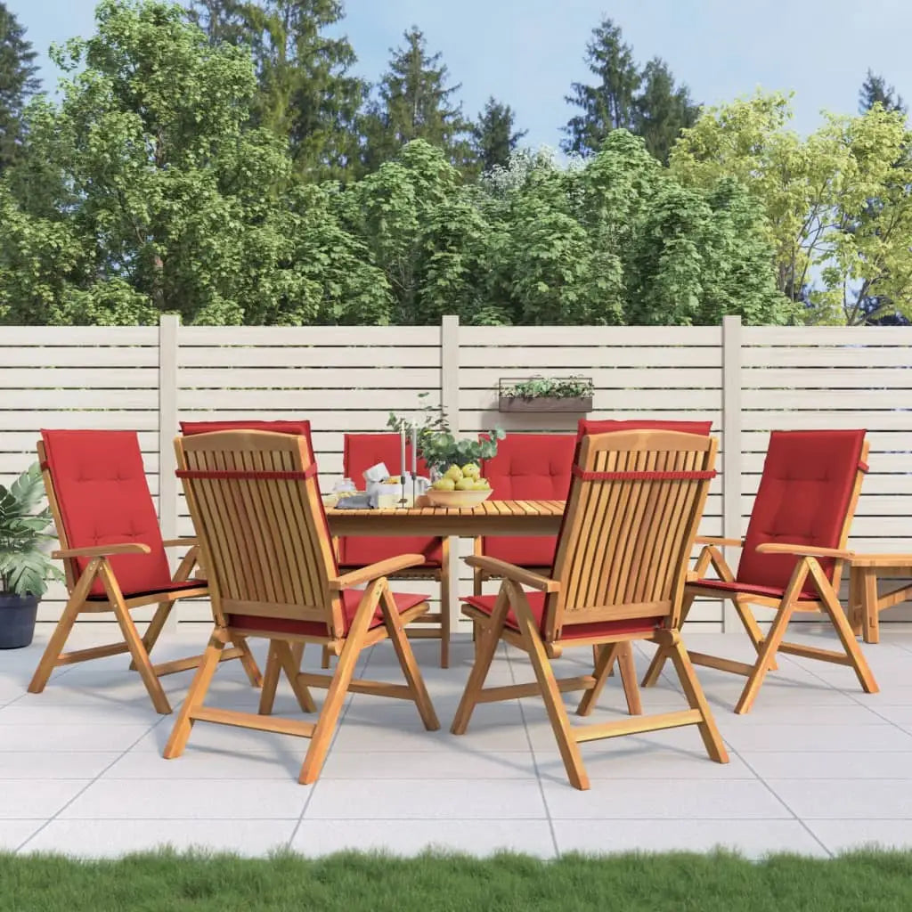 vidaXL Reclining Patio Chairs with Cushions Outdoor Furniture Solid Wood Teak - Outdoor Chairs