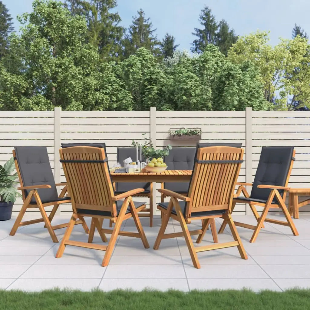 vidaXL Reclining Patio Chairs with Cushions Outdoor Furniture Solid Wood Teak - Outdoor Chairs