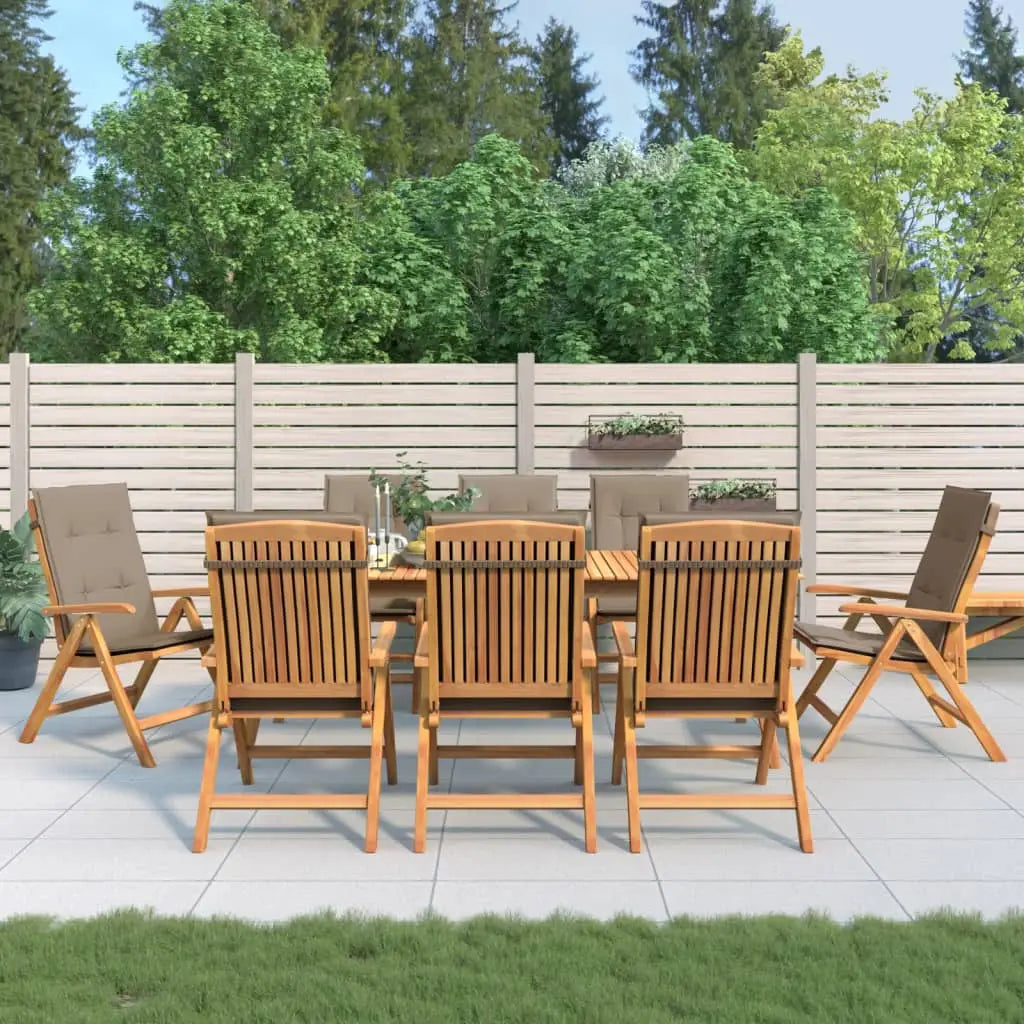 vidaXL Reclining Patio Chairs with Cushions Outdoor Furniture Solid Wood Teak - Outdoor Chairs