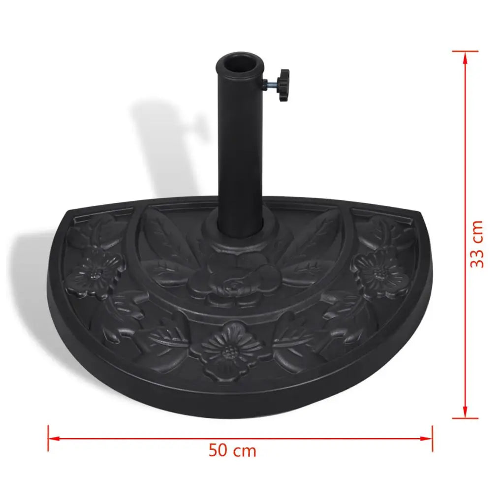 vidaXL Resin Half Round Parasol Base - Parasol Base
