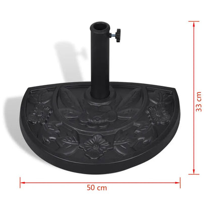 vidaXL Resin Half Round Parasol Base - Parasol Base
