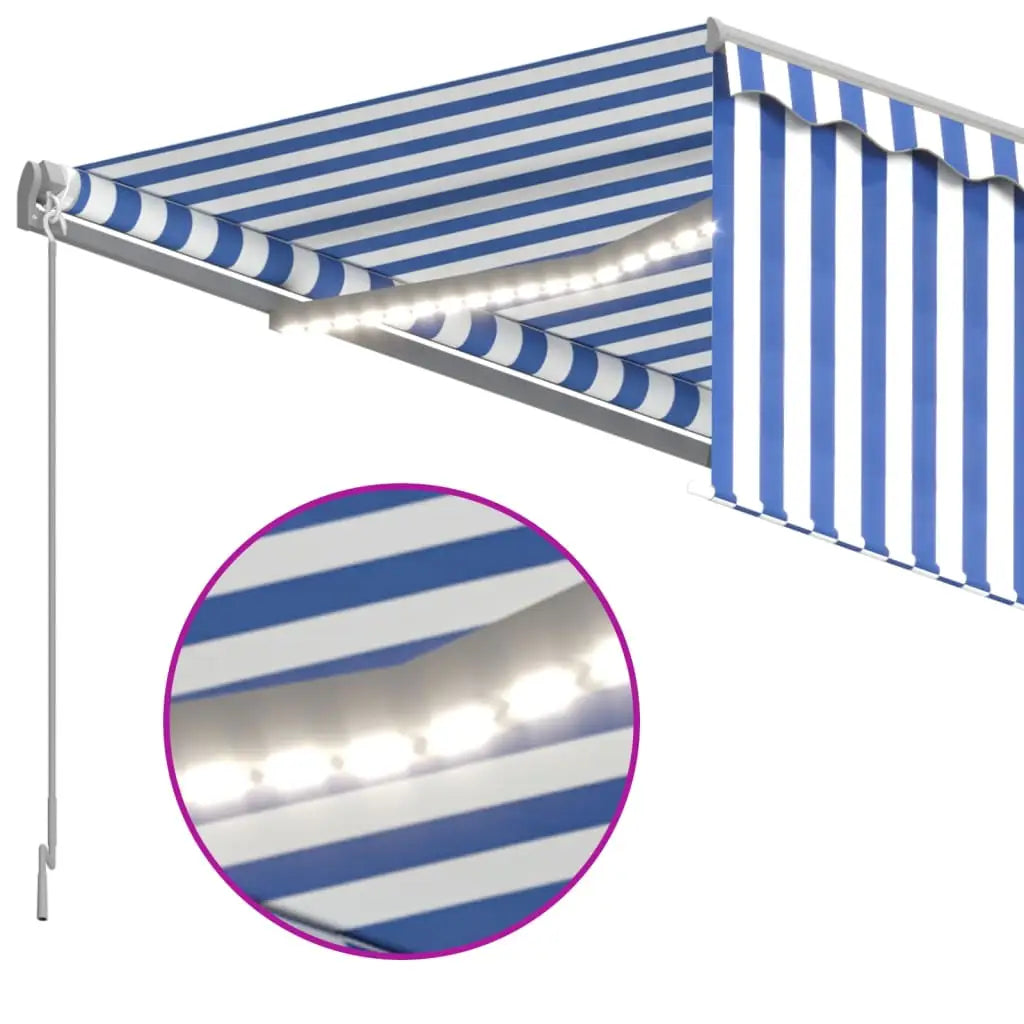 vidaXL Retractable Awning Patio Awning Hand Crank and LED Sunshade Shelter - Awning