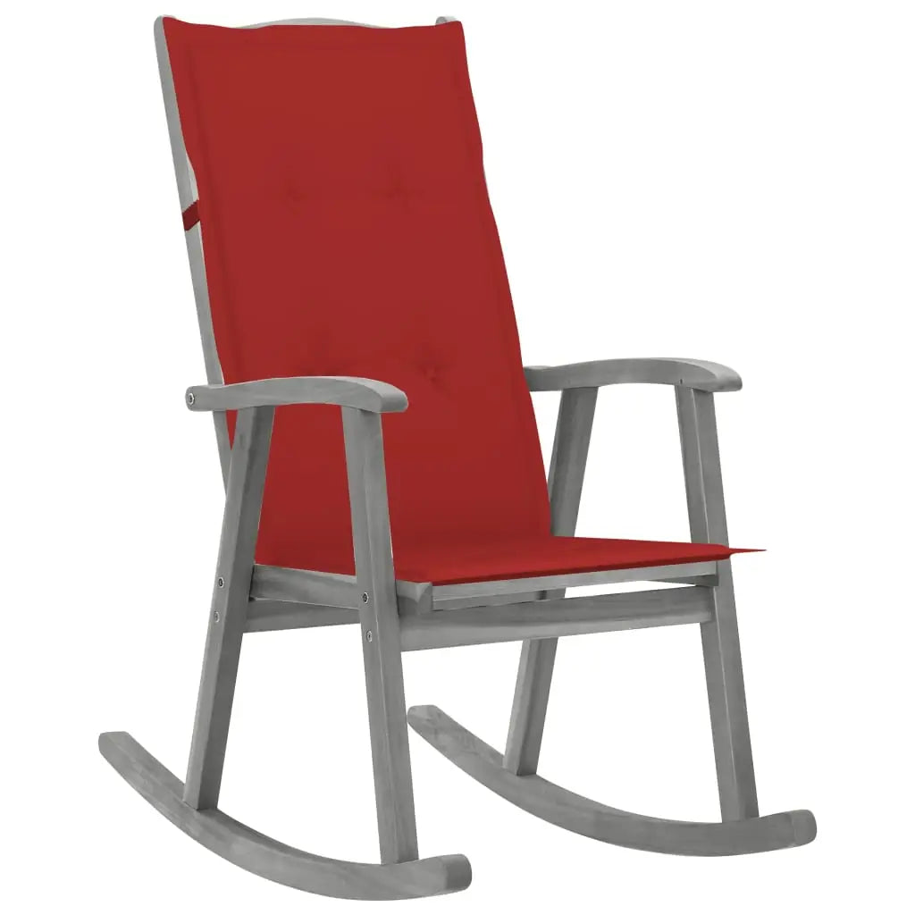 vidaXL Rocking Chair Outdoor Rocking Chair with Cushions Solid Wood Acacia - Rocking Chair