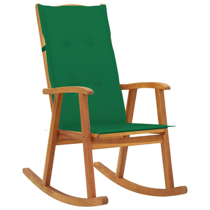 vidaXL Rocking Chair Outdoor Rocking Chair with Cushions Solid Wood Acacia - Rocking Chair