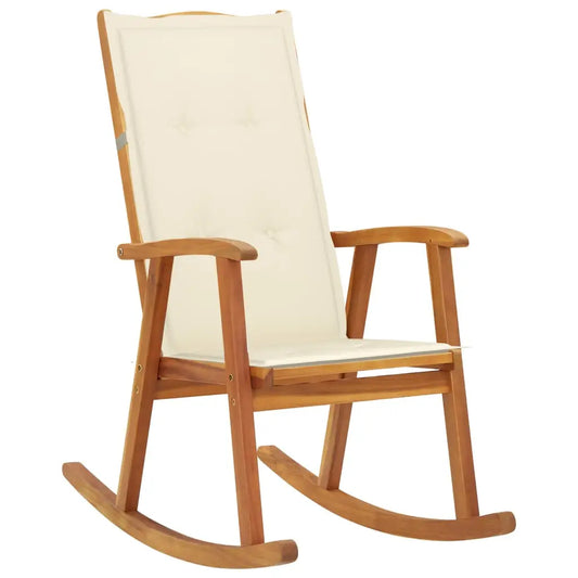 vidaXL Rocking Chair Outdoor Rocking Chair with Cushions Solid Wood Acacia - Rocking Chair