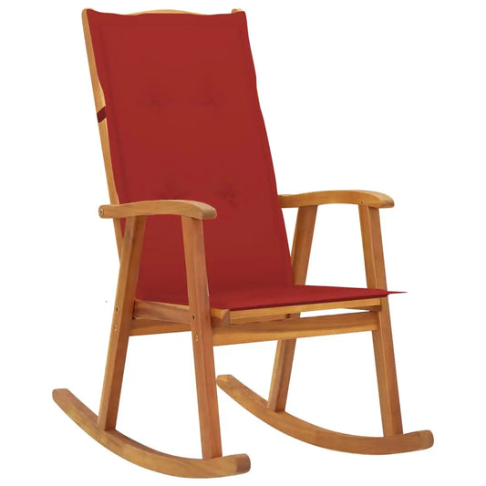 vidaXL Rocking Chair Outdoor Rocking Chair with Cushions Solid Wood Acacia - Rocking Chair