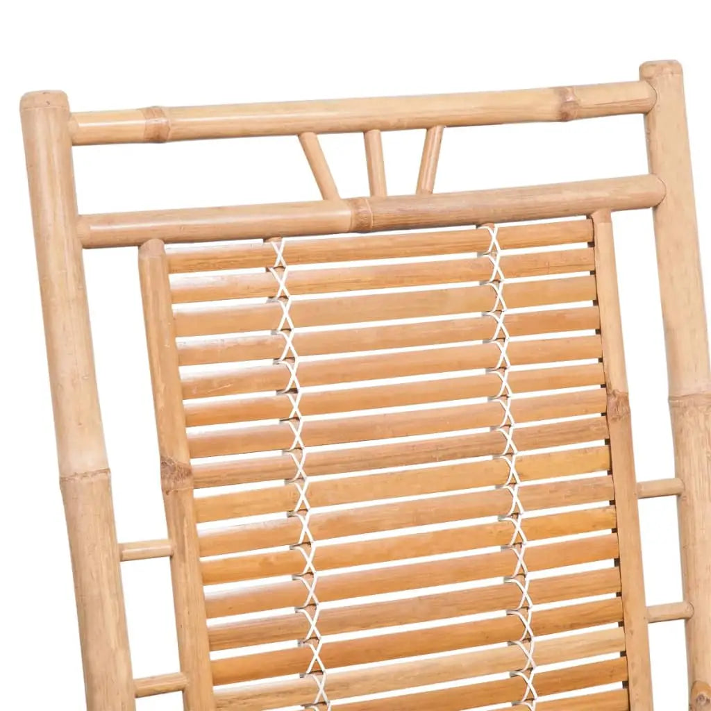 vidaXL Rocking Chair with Cushion Patio Sun Lounger Seating Furniture Bamboo - Rocking Chair