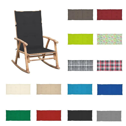 vidaXL Rocking Chair with Cushion Patio Sun Lounger Seating Furniture Bamboo - Rocking Chair