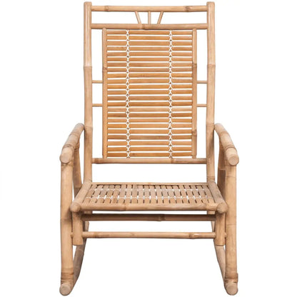 vidaXL Rocking Chair with Cushion Patio Sun Lounger Seating Furniture Bamboo - Rocking Chair