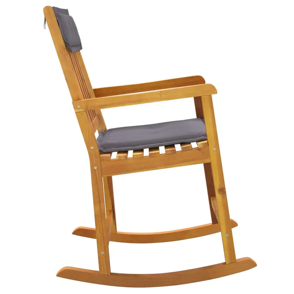 vidaXL Rocking Chair Wooden Rocking Chair with Cushions Solid Wood Acacia - Rocking Chair