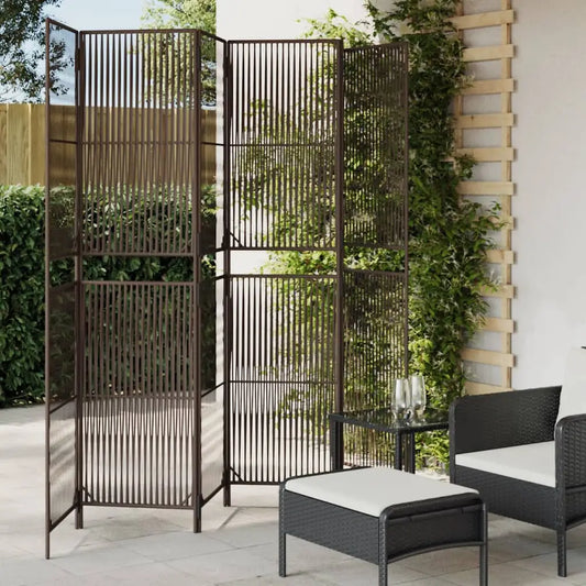 vidaXL Room Divider 6 Panels Brown Poly Rattan - Furniture > Room Dividers