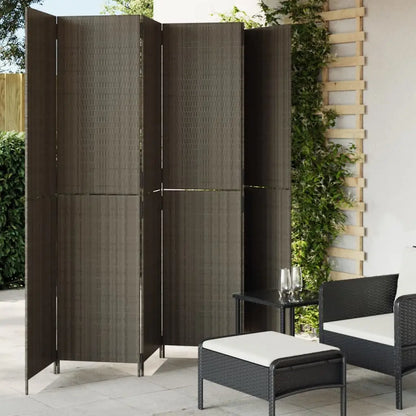 vidaXL Room Divider 6 Panels Gray Poly Rattan - Furniture > Room Dividers