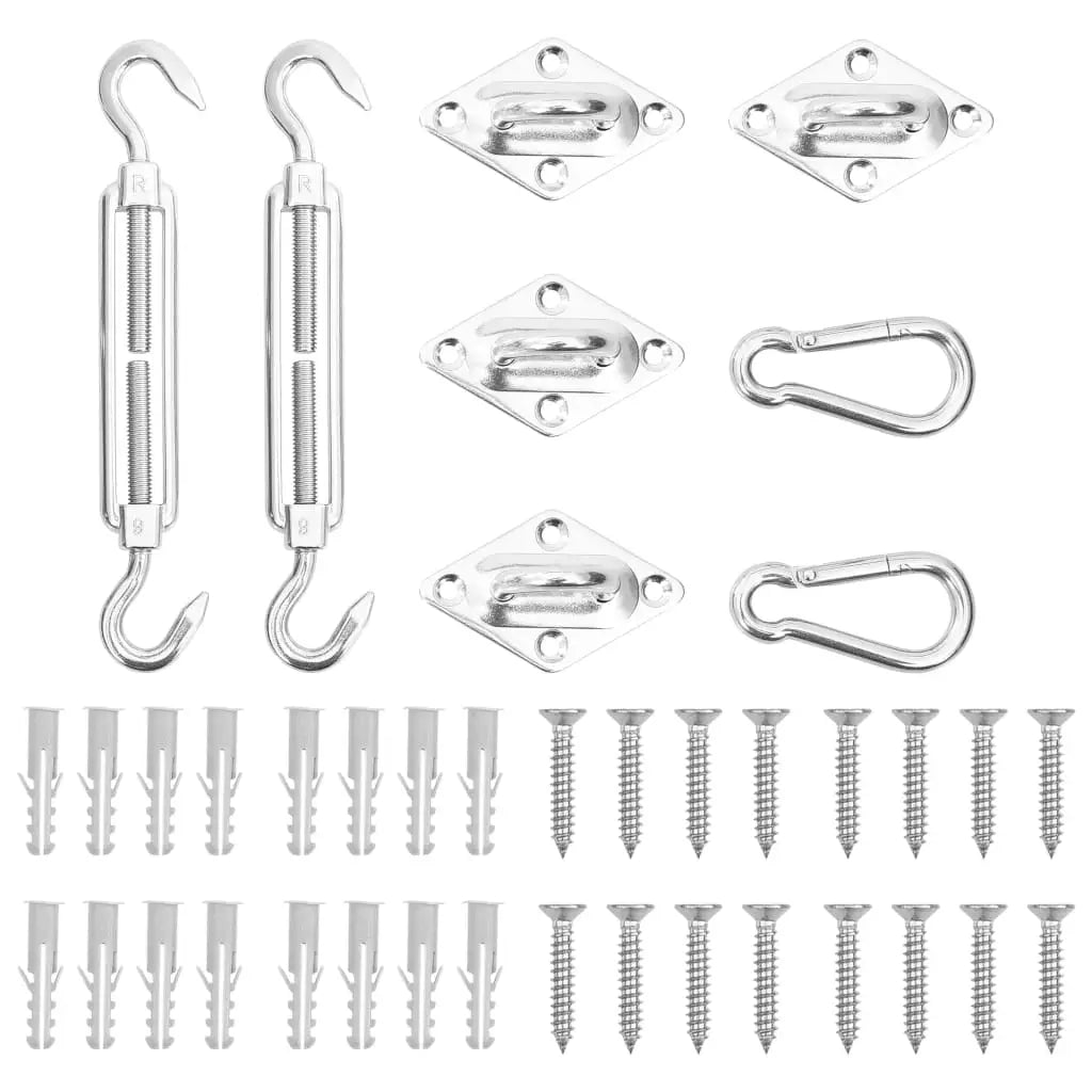 vidaXL Shade Sail Hardware Kit Sunshade Sail Installation Kit Stainless Steel - Awning Accessories