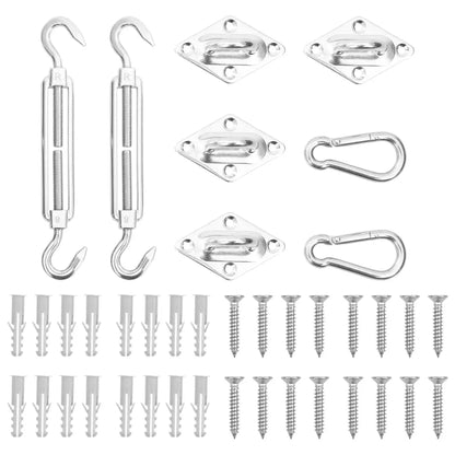 vidaXL Shade Sail Hardware Kit Sunshade Sail Installation Kit Stainless Steel - Awning Accessories