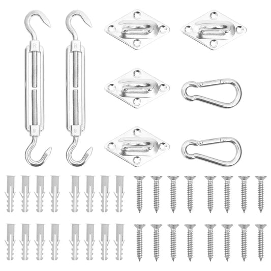 vidaXL Shade Sail Hardware Kit Sunshade Sail Installation Kit Stainless Steel - Awning Accessories