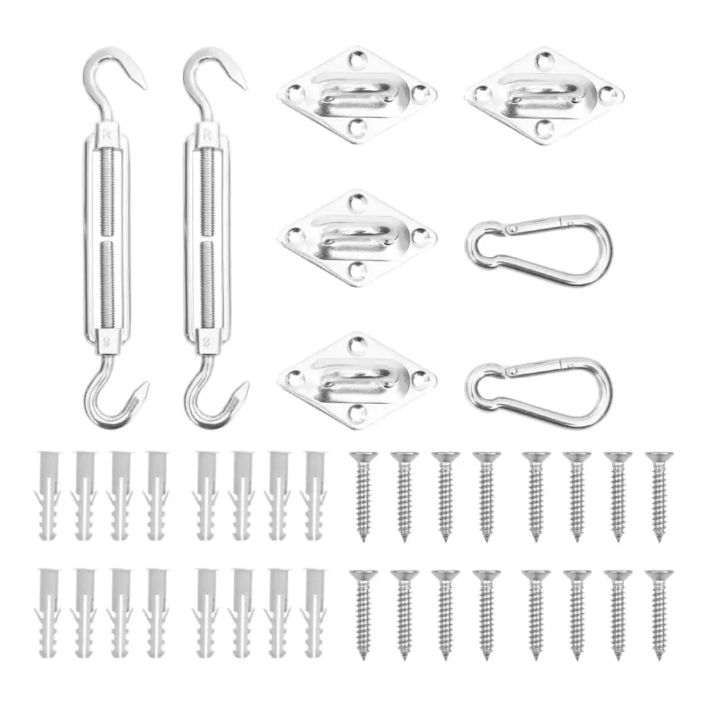 vidaXL Shade Sail Hardware Kit Sunshade Sail Installation Kit Stainless Steel - 2.6’’ x 1.6’’ - Awning Accessories