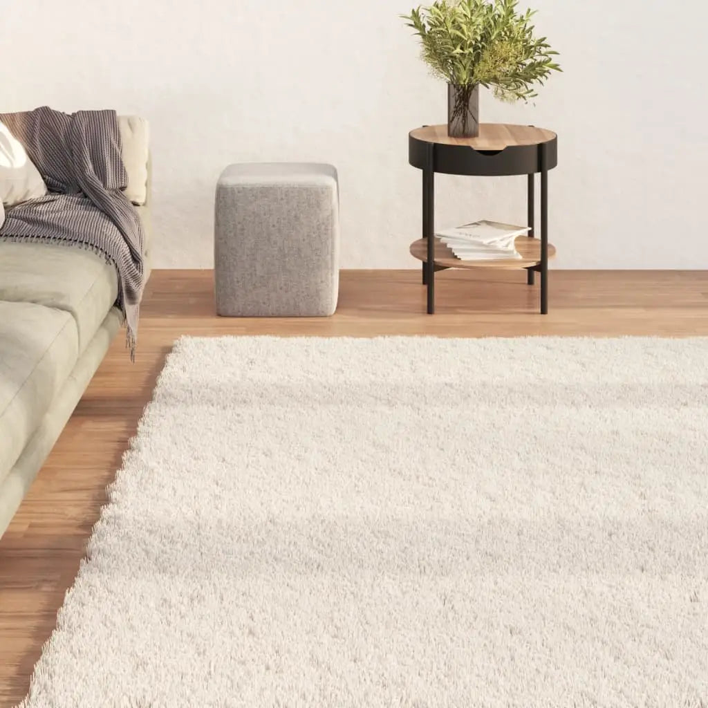 vidaXL Shaggy Rug Washable Anti Slip Area Rug Soft Fluffy Carpet Polyester - Beige / 63’’ x 90.6’’ - Home & Garden >