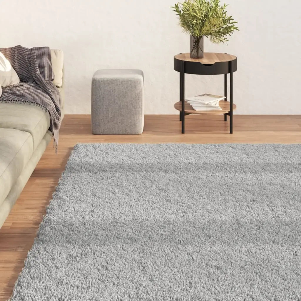 vidaXL Shaggy Rug Washable Anti Slip Area Rug Soft Fluffy Carpet Polyester - Gray / 63’’ x 90.6’’ - Home & Garden >
