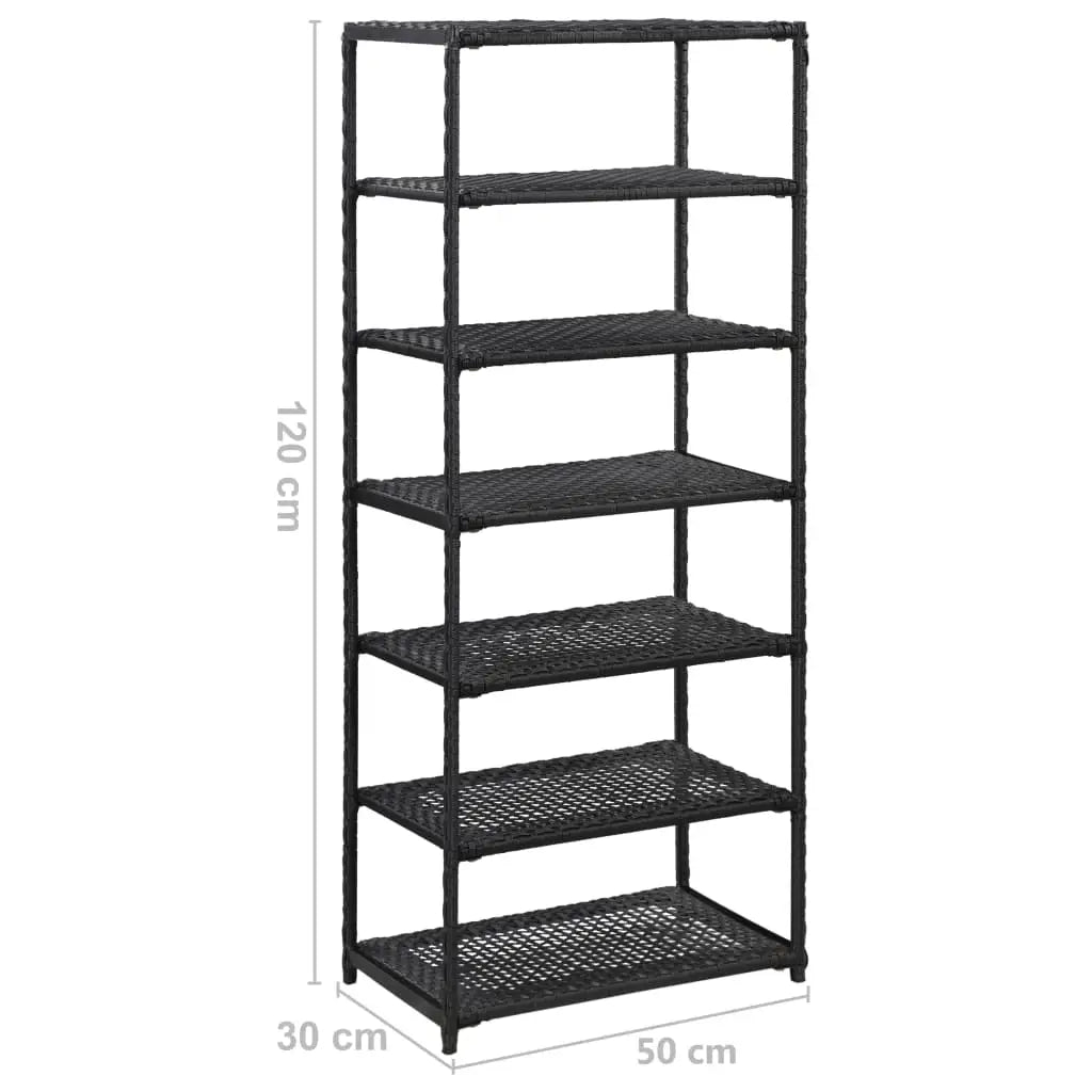vidaXL Shoe Rack Shoe Storage Organizer Shoe Shelf Holder Entryway Poly Rattan - 19.7’’ x 11.8’’ x 47.2’’ - Home &