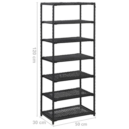 vidaXL Shoe Rack Shoe Storage Organizer Shoe Shelf Holder Entryway Poly Rattan - 19.7’’ x 11.8’’ x 47.2’’ - Home &