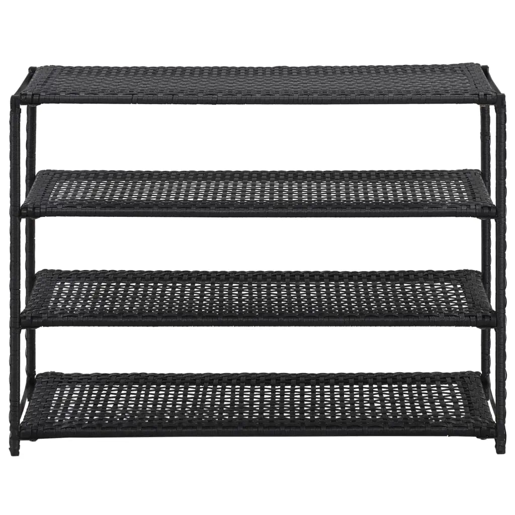 vidaXL Shoe Rack Shoe Storage Organizer Shoe Shelf Holder Entryway Poly Rattan - 19.7’’ x 11.8’’ x 47.2’’ - Home &