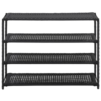 vidaXL Shoe Rack Shoe Storage Organizer Shoe Shelf Holder Entryway Poly Rattan - 19.7’’ x 11.8’’ x 47.2’’ - Home &