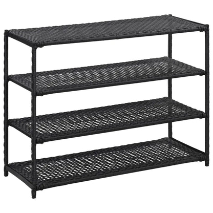 vidaXL Shoe Rack Shoe Storage Organizer Shoe Shelf Holder Entryway Poly Rattan - 19.7’’ x 11.8’’ x 47.2’’ - Home &