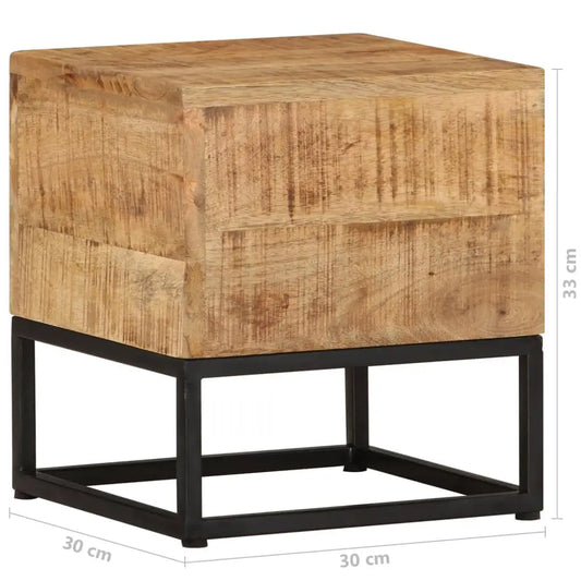 vidaXL Side Table 11.8’’x11.8’’x13’’ Rough Mango Wood - Furniture > Tables > Accent Tables > End Tables