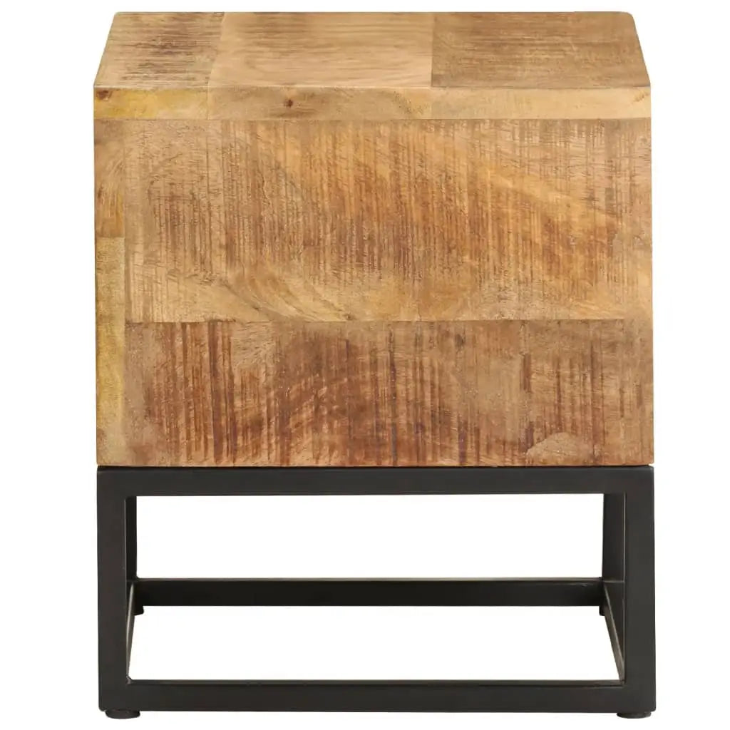 vidaXL Side Table 11.8’’x11.8’’x13’’ Rough Mango Wood - Furniture > Tables > Accent Tables > End Tables