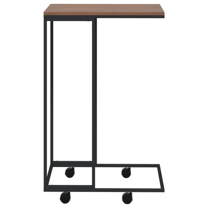 vidaXL Side Table with Wheels Black 15.7’’x11.8’’x25’’ Engineered Wood - Furniture > Tables > Accent Tables > Coffee
