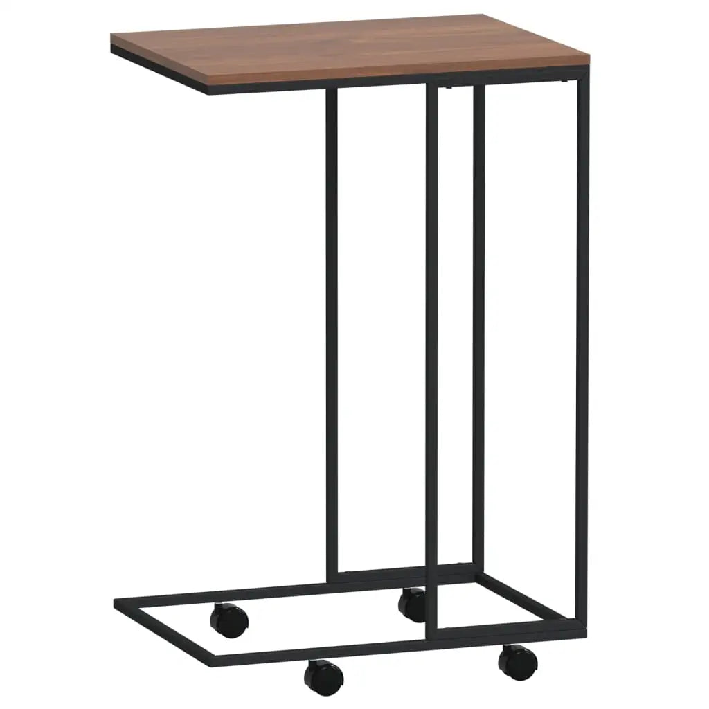 vidaXL Side Table with Wheels Black 15.7’’x11.8’’x25’’ Engineered Wood - Furniture > Tables > Accent Tables > Coffee