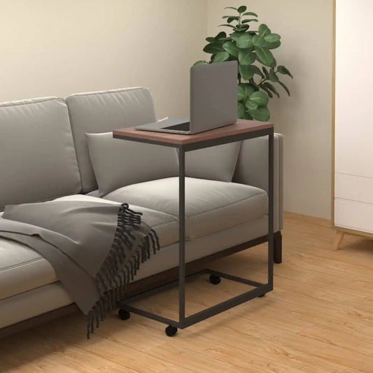 vidaXL Side Table with Wheels Black 21.7’’x13.8’’x27.6’’ Engineered Wood - Furniture > Tables > Accent Tables > Coffee