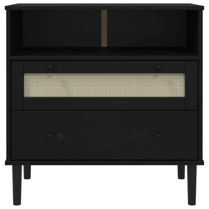 vidaXL Sideboard Buffet Storage Cabinet SENJA Rattan Look Solid Wood Pine - Furniture > Cabinets & Storage > Buffets &