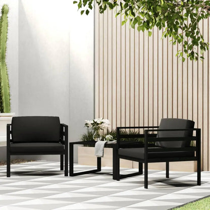 vidaXL Single Sofas 2 pcs with Cushions Aluminum Anthracite - Outdoor Sofa