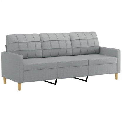 vidaXL Sofa Accent Upholstered 3-Seater Sofa Settee with Footstool Fabric - Furniture > Sofas