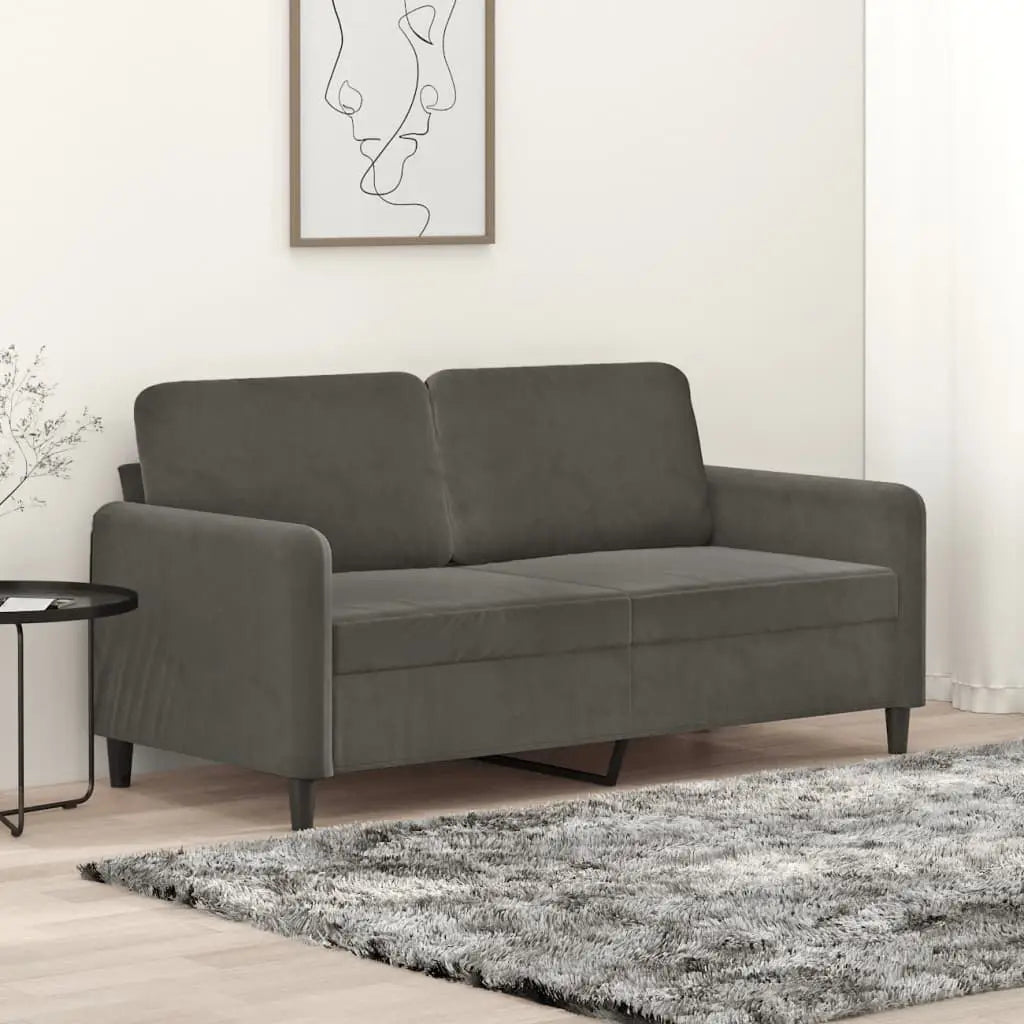 vidaXL Sofa Chair Living Room Accent Upholstered Chair with Armrest Velvet - Dark gray / 62.2’’ x 30.3’’ x 31.5’’