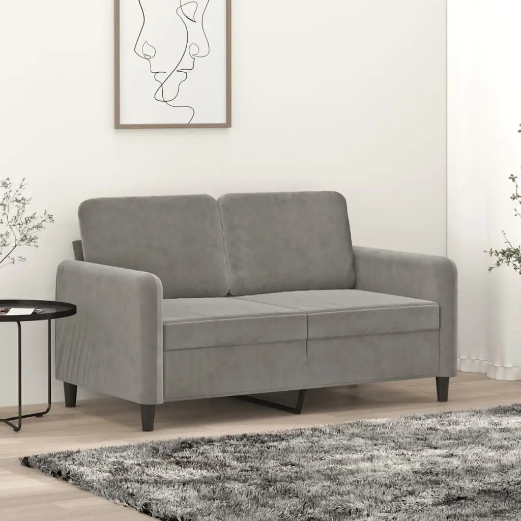 vidaXL Sofa Chair Living Room Accent Upholstered Chair with Armrest Velvet - Light gray / 54.3’’ x 30.3’’ x 31.5’’